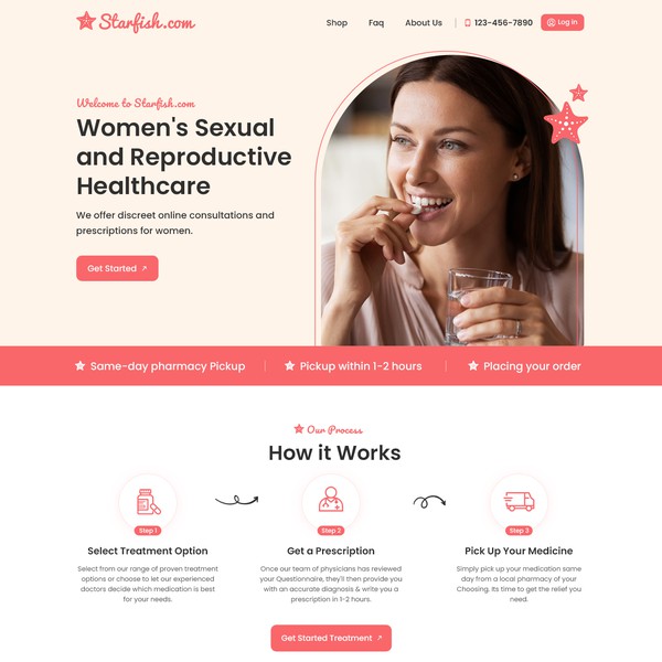 Design by the.a.biswas titled "AWESOME home page design for Online Platform Dedicated to Women Healthcare"