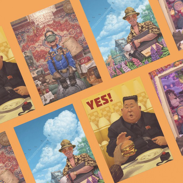 Creative satirical illustrations.