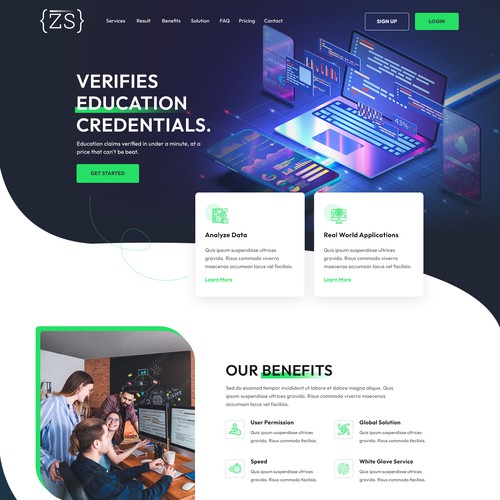 Design a Modern 1 page website for a software Startup! Design by FuturisticBug