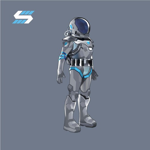 Statellite needs a futuristic low poly astronaut brand mascot! デザイン by harwi studio