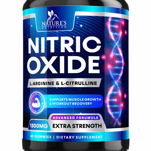 Nitric Oxide label design needed for Nature's Nutrition Diseño de GenScythe