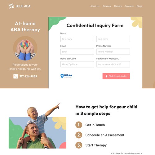 Looking for a friendly and minimalist design for kids therapy Site Design by mustards