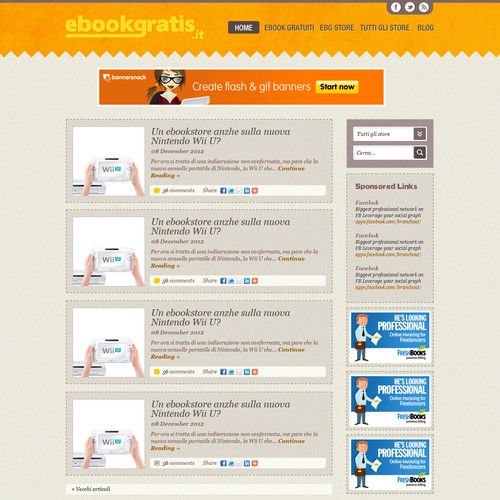New design with improved usability for EbookGratis.It Réalisé par stylenotmy
