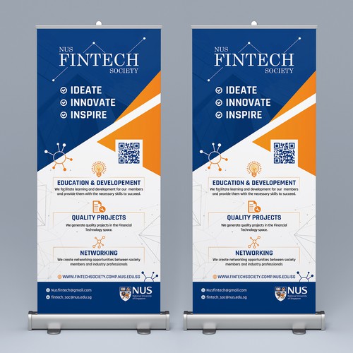 Fintech society standing banner design Design by Rocket Zone