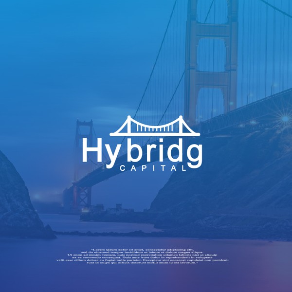 Design by ⭐ Isabella Desinz ⭐ titled "Hybridge Capital "Bridging the gap between tech and real estate investment""