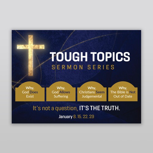 Tough Sermon Series Postcard Design by Jordon