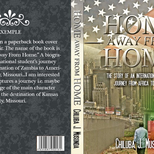 A book cover illustrating the journey of an international student from Africa to America Design by ilyasshoppus