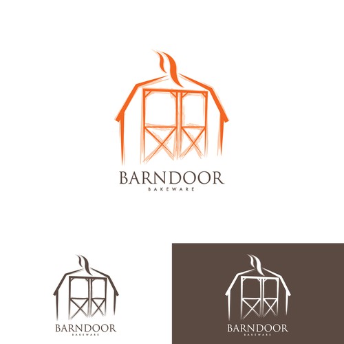 Create a "cool rustic" styled logo of a Barn Door for Barn Door Bakeware Logo Design by Studio644