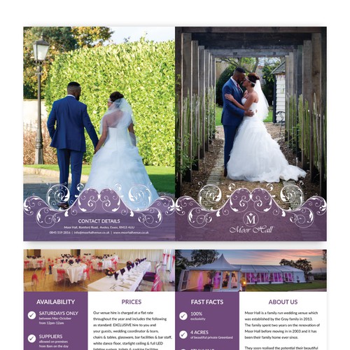 DESIGN OF WEDDING VENUE BROCHURE FOR WWW.MOORHALLVENUE.CO.UK | Brochure