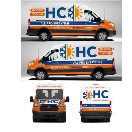 Design a Heating and Cooling Co Wrap in Orange Design by xen art