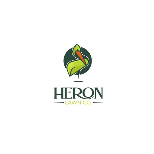 Modern Lawn Care Business with Heron Design by Has_san99