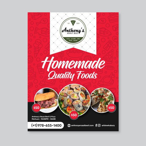 Love Food??? Create a modern, stylish Catering Menu for Anthony's Design by Artlock16