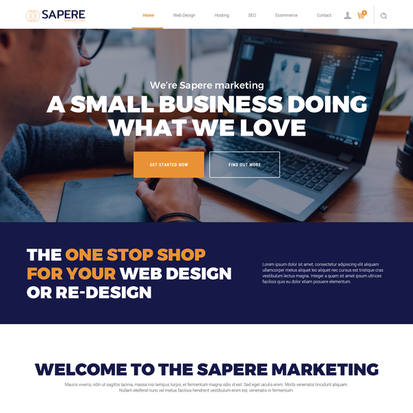 web design concept for Sapere Marketing