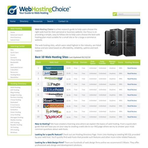 Redesign WebHostingChoice.com Design by adburkhart