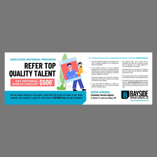 Designs Need A Flier To Announce Awesome Employee Referral Program Target Demo Young Tech 4542