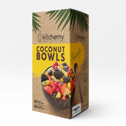 Coconut Bowls - Box Packaging Design Design by Greyphic