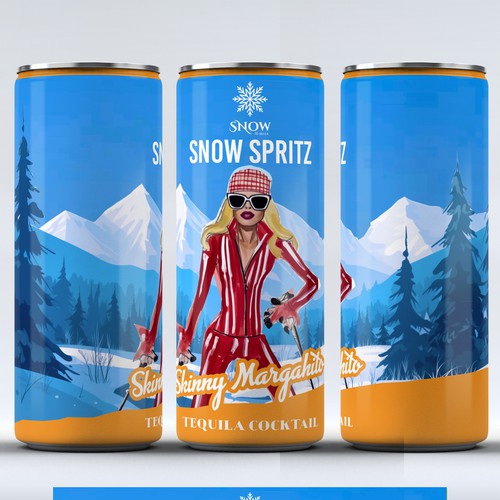 Snow Tequila Cocktail CANS Design by Windmill Designer™