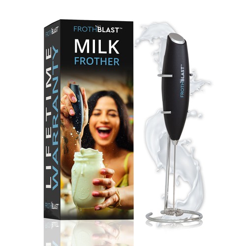 "Design a BOX design for MILK FROTHER  product" Réalisé par Fredrick Balois