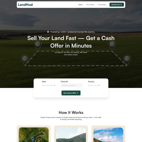 Designs | Landing Page for Land Buying Website | Landing page design ...