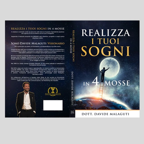 Copertina efficace per il libro: Realizza i tuoi sogni in 4 mosse Design by R°Z°L
