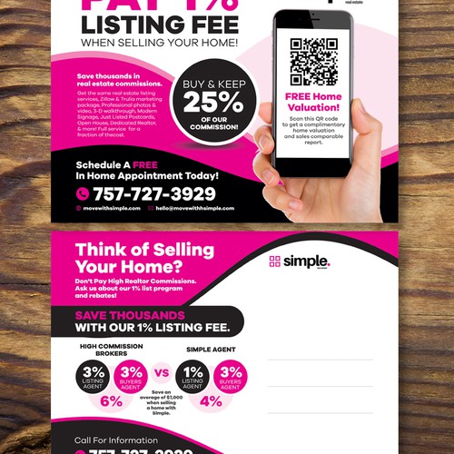 Diseño de Make a home valuation real estate postcard with QR code. de Dzhafir