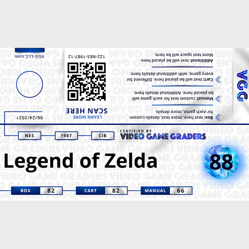 Diseño de Graded Video Game Label Template de William :)