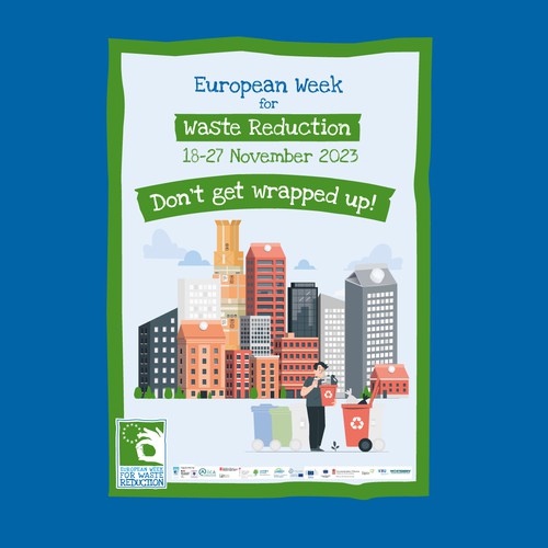 A poster for the European Week for Waste Reduction 2023 Design by Pandius