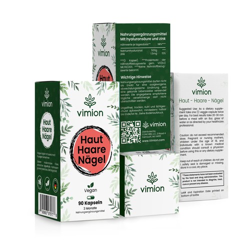 Packaging design for a German brand of high-quality food supplements Design by Designlifelk