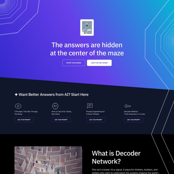 The Decoder Network: The Education platform for AI