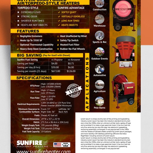 Creative Flyer for a highly unique and heavy-duty Portable Heater Design by Naveed Aziz