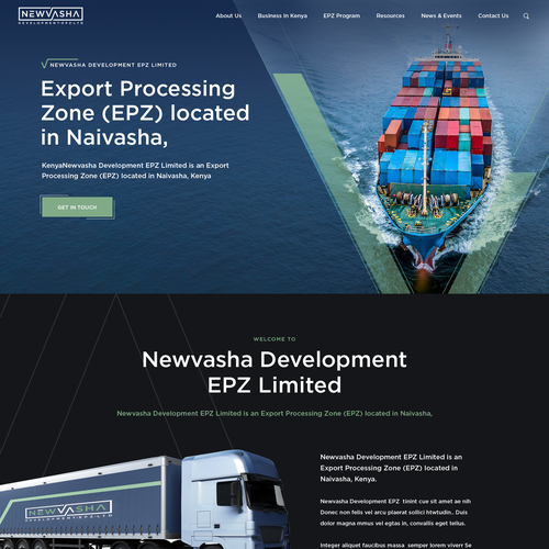 We need a web design for an Export Processing Zone in Kenya Design by Pinku