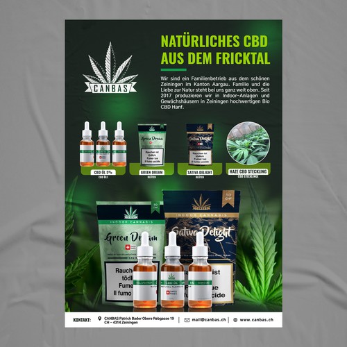 Flyer promotion for local CBD store Réalisé par D Better Design