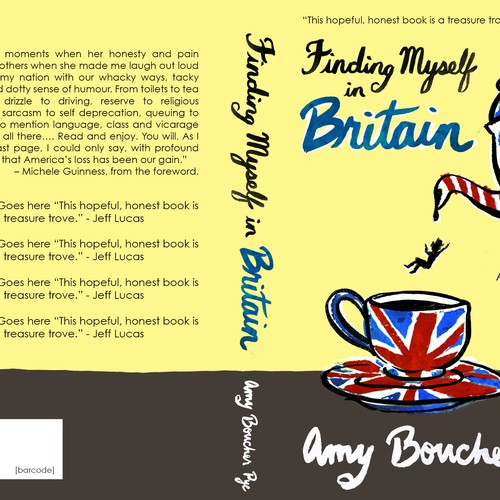 Create a book cover for a Christian book called Finding Myself in Britain: An American's Reflections Diseño de VivianIllustrates