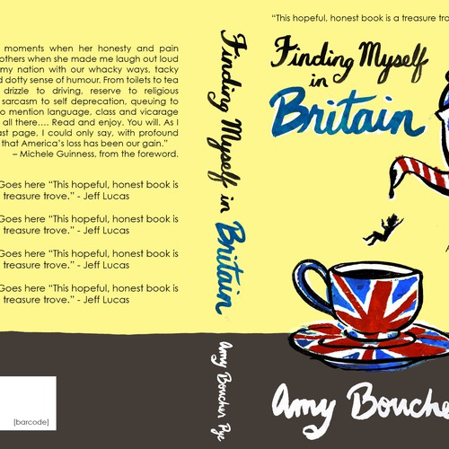 Create a book cover for a Christian book called Finding Myself in Britain: An American's Reflections Design by VivianIllustrates