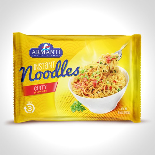 Diseño de New Armanti Instant Noodles de tomdesign.org