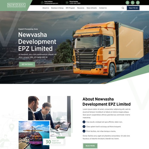 We need a web design for an Export Processing Zone in Kenya Design by Irshad 786