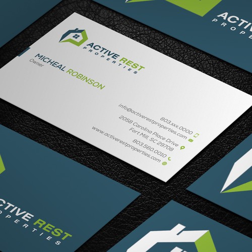 Modern Business Cards for Active Rest Properties Design by ™SF_Design™