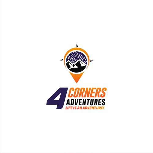 Adventure sports logo incorporating navigation elements, topography and maps Design by taligoci