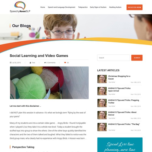 Professional but Friendly Speech Therapy website design Design by Gendesign