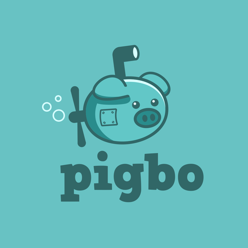 コンペ「Design funny & minimal logo for 'pigbo' game studio with pig and sub-marine」のデザイン by oink! designさん 