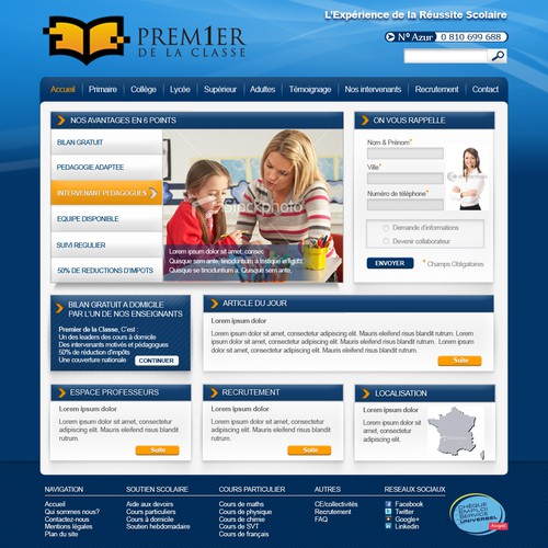Premier de la classe needs a new website design Design by La goyave rose