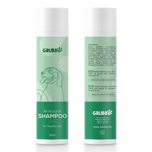 Design label for dog shampoo Diseño de intanamir