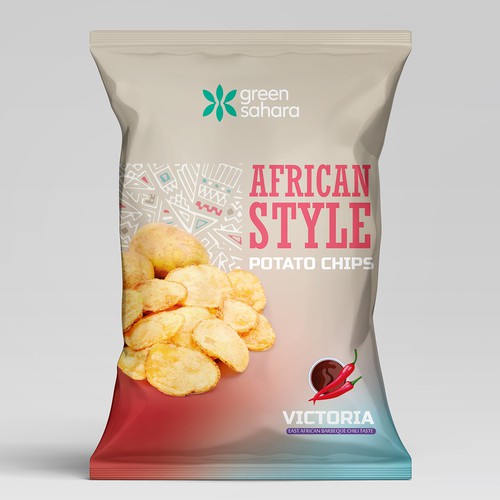 Design African style potato chips packaging Design by Noha.Akkad