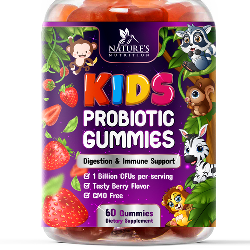 Designs | Cute Kids Probiotic Gummies Design needed for Nature's ...