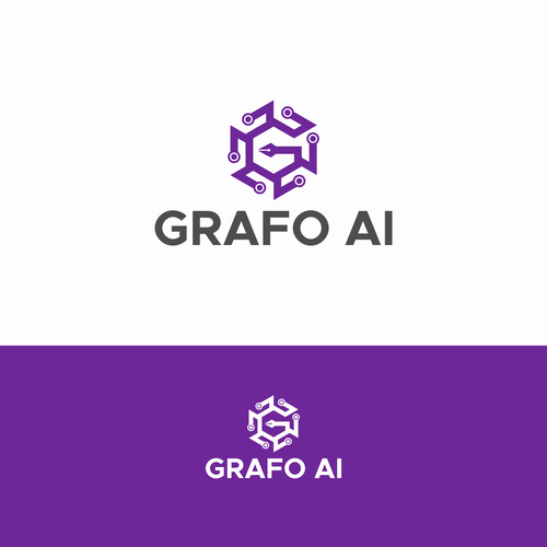 GrafoAI | Artificial Intelligence Writer Logo Design by X O X O