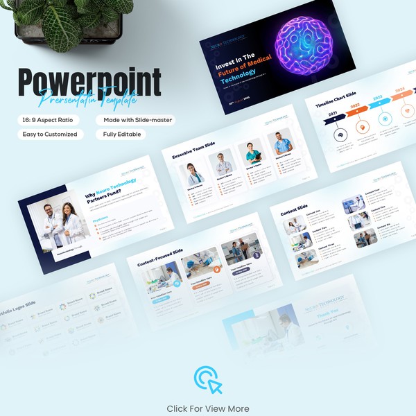 Powerpoint template  for NeuroTechnology  investors