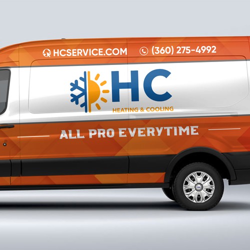 Design a Heating and Cooling Co Wrap in Orange Design by AdrianC_Designer✅