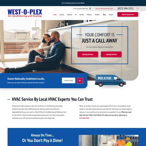 Create a custom and powerful HVAC businesses website homepage! Design by Muse & Method