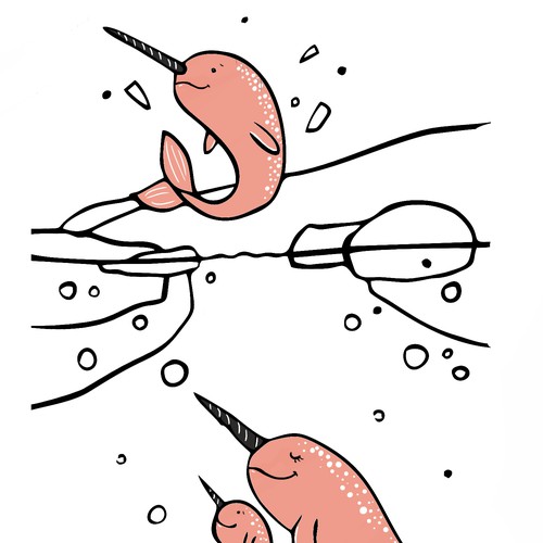 Narwhal artwork design Design by MariaSay