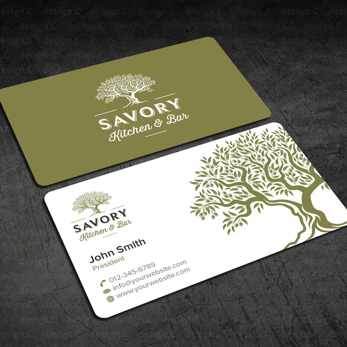 Savory Kitchen Bar Business Cards Business card contest
